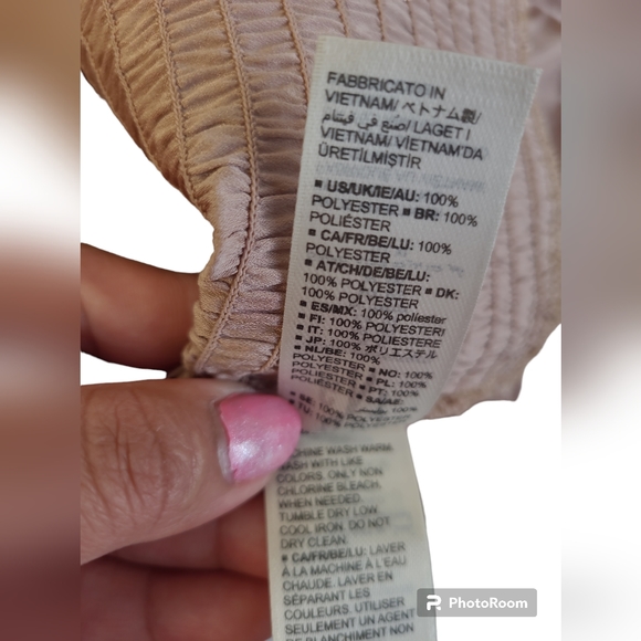 Goodthreads Women Georgette Smocked-Front Ruffle Sleeveless Brown Shirt Size XL - Picture 7 of 11